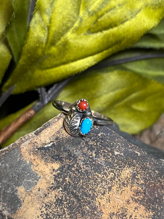 Sleeping Beauty &amp; Coral Ring - Various Sizes