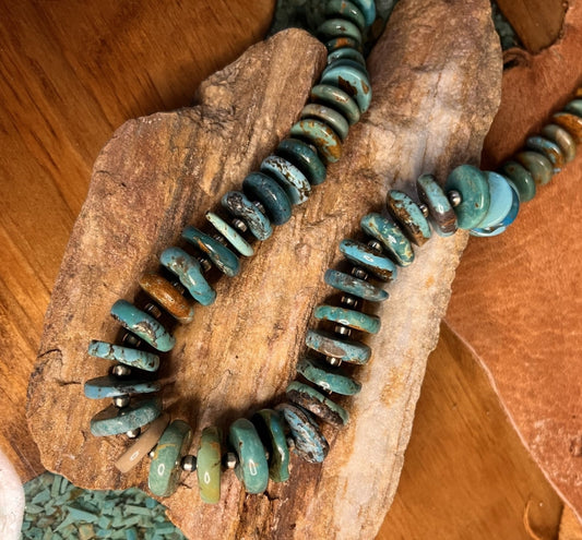36 IN Royston Turquoise Necklace Heishi Necklace