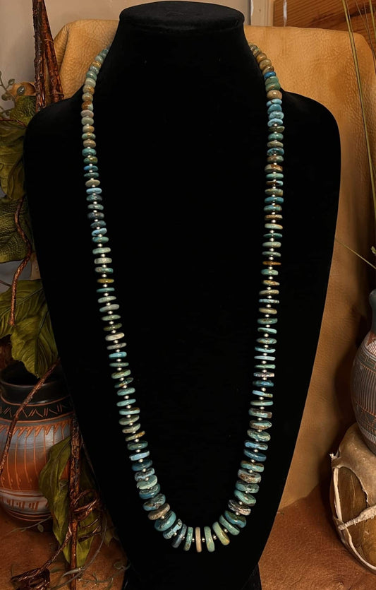 36 IN Royston Turquoise Necklace Heishi Necklace