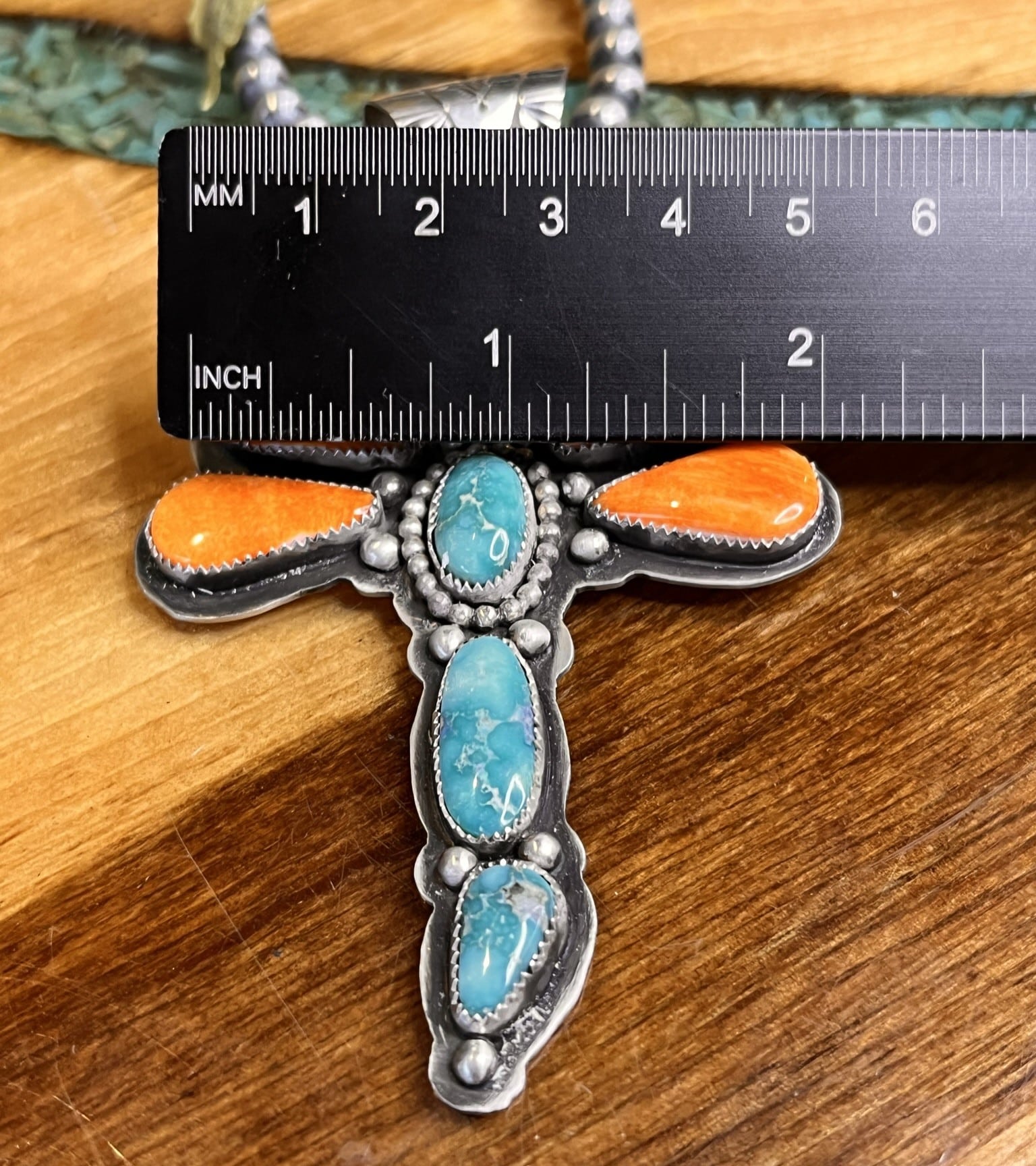 White Water Turquoise and Spiny Oyster Necklace