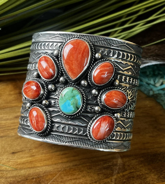 Spiney Oyster and Sierra Nevada Trurquoise Bracelet