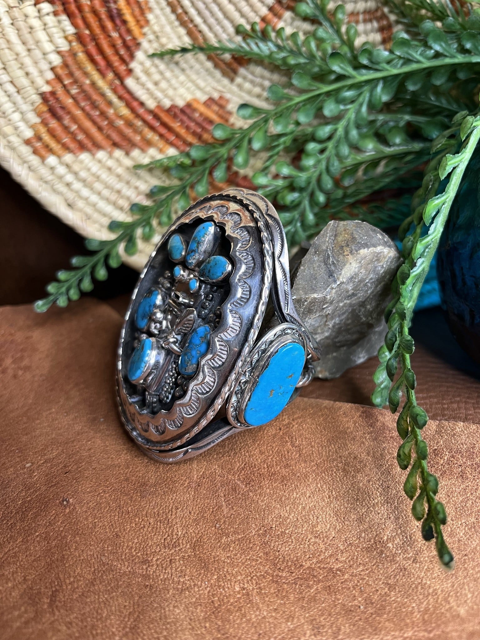 Kingman Turquoise Kachina Cuff