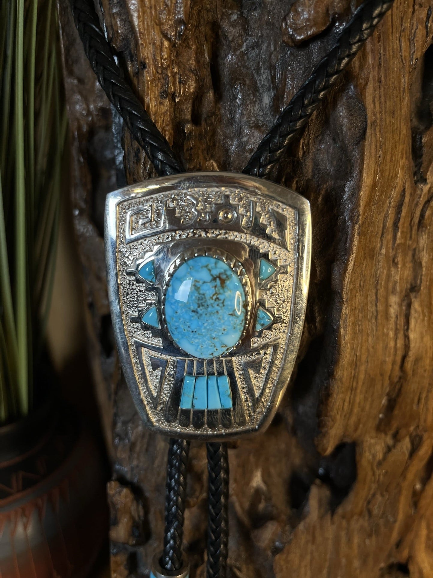Kingman Inlay Bolo Tie