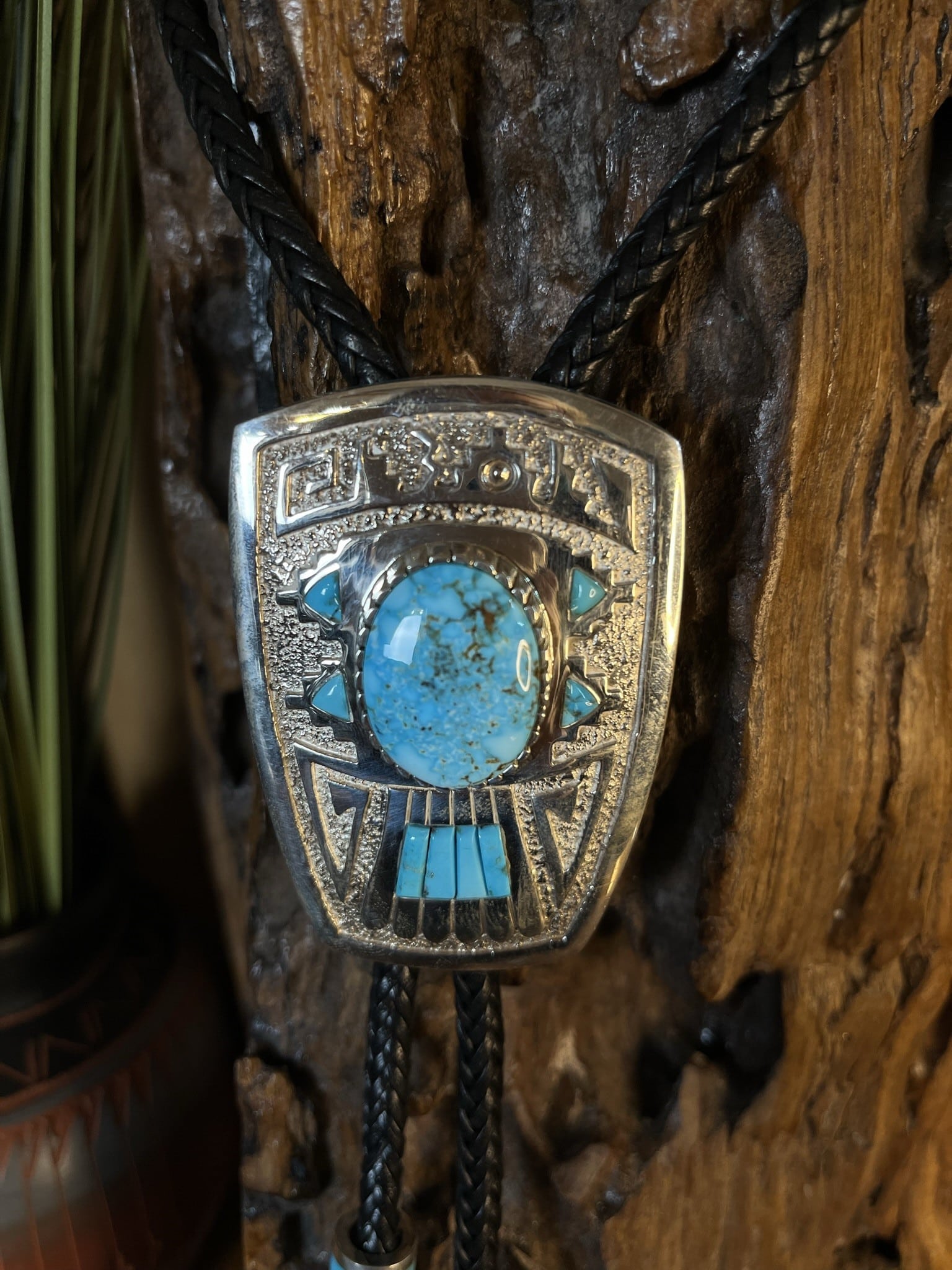 Kingman Inlay Bolo Tie