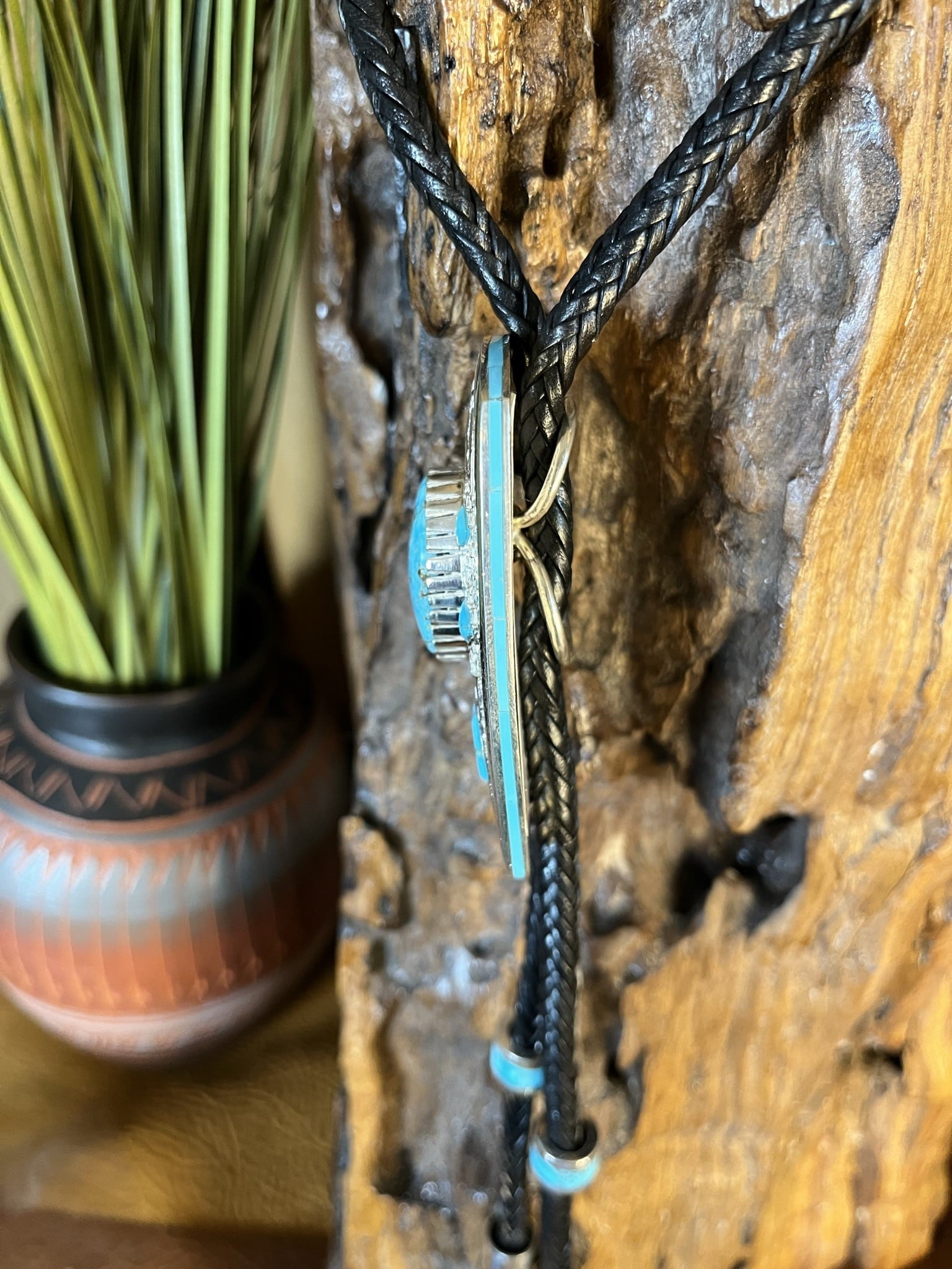 Kingman Inlay Bolo Tie