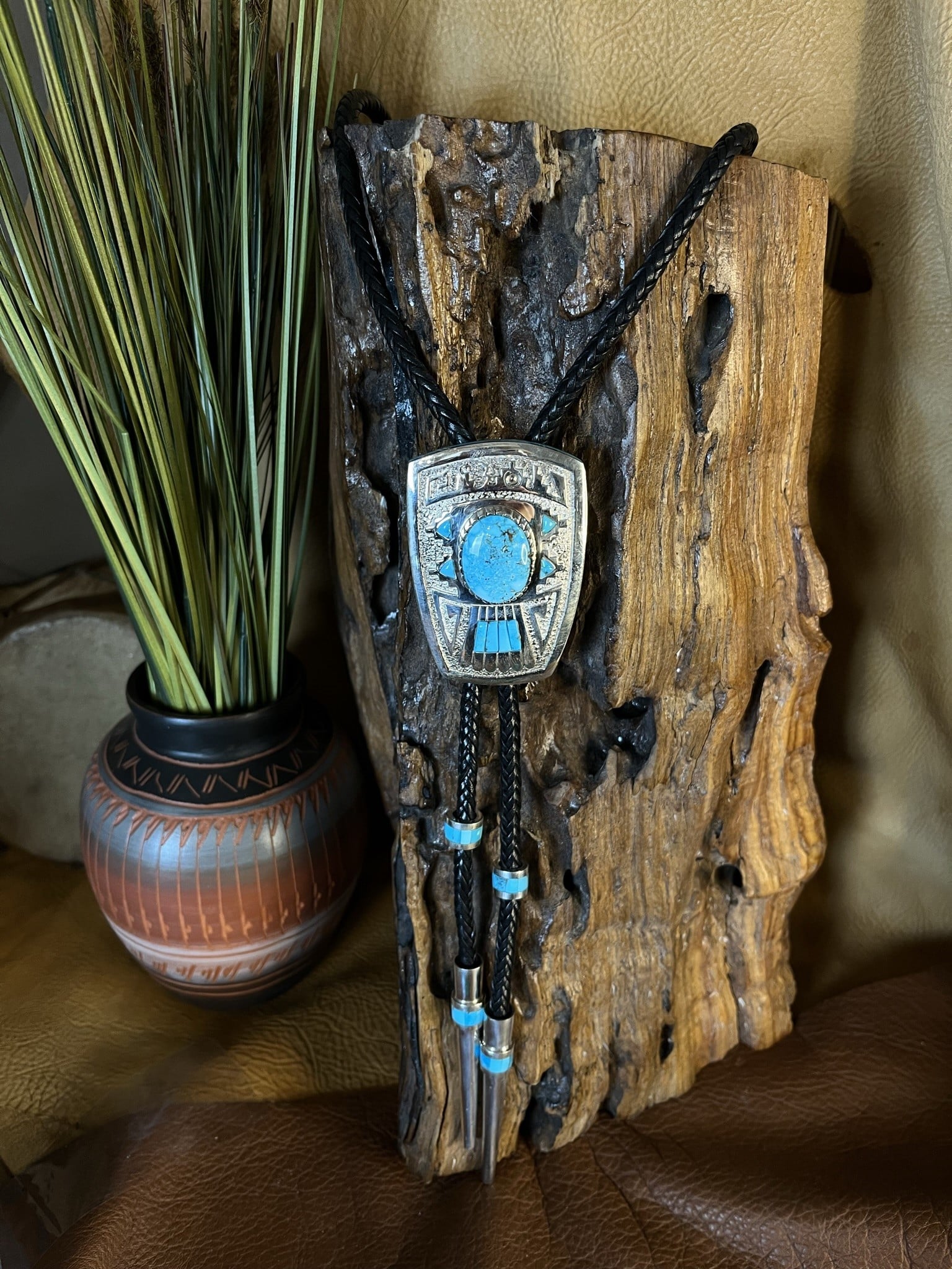 Kingman Inlay Bolo Tie