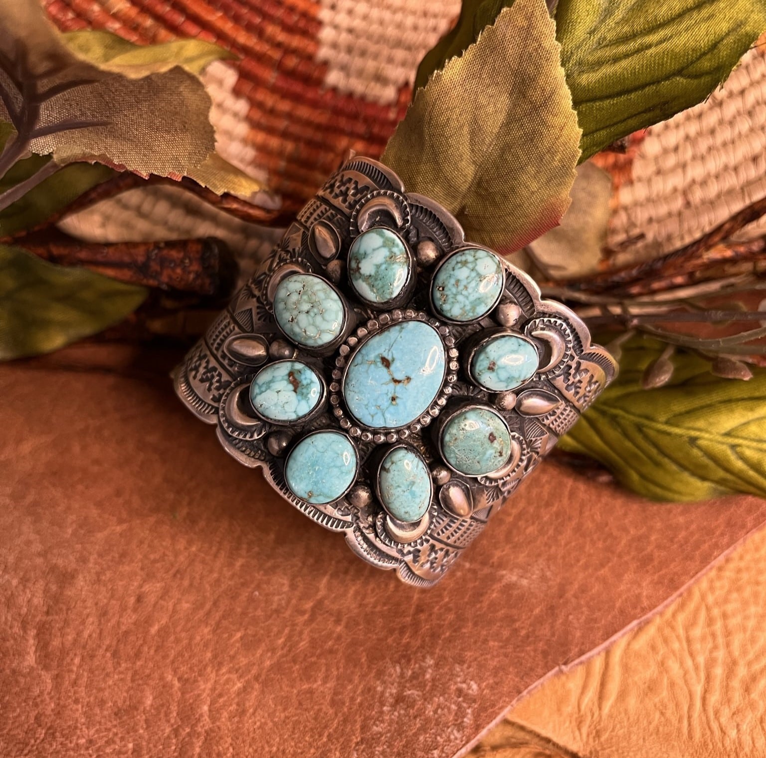 Nevada Turquoise Cluster Cuff