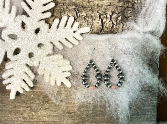 Peruvian Opal and Navajo Pearl Earrings
