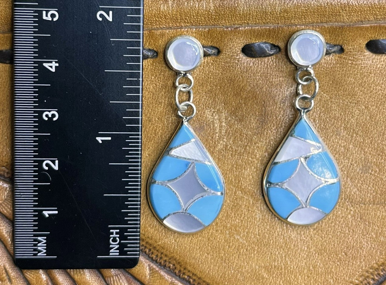 Sleeping BeautyTurquoise and Mother of Pearl Earrings