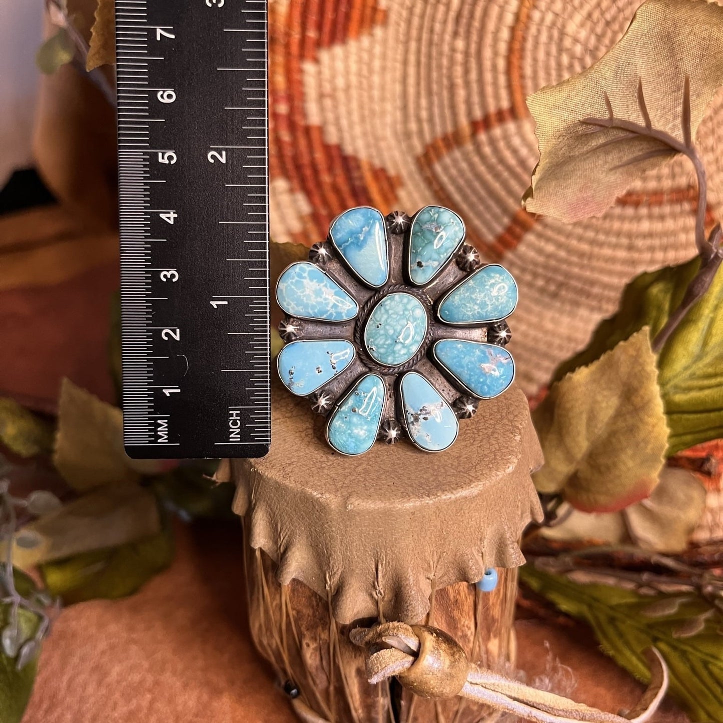 White Water Turquoise Ring Sz.10