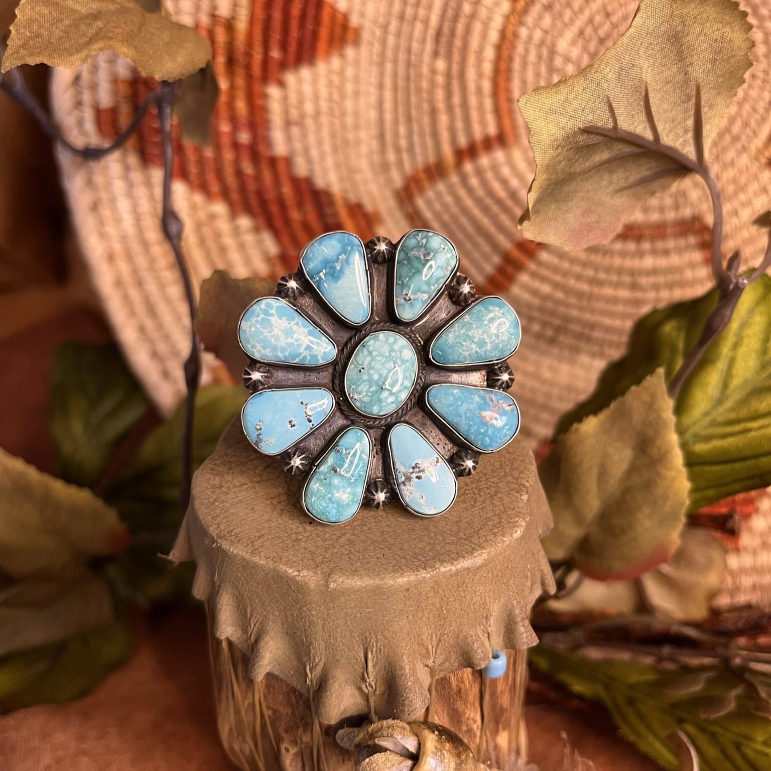 White Water Turquoise Ring Sz.10