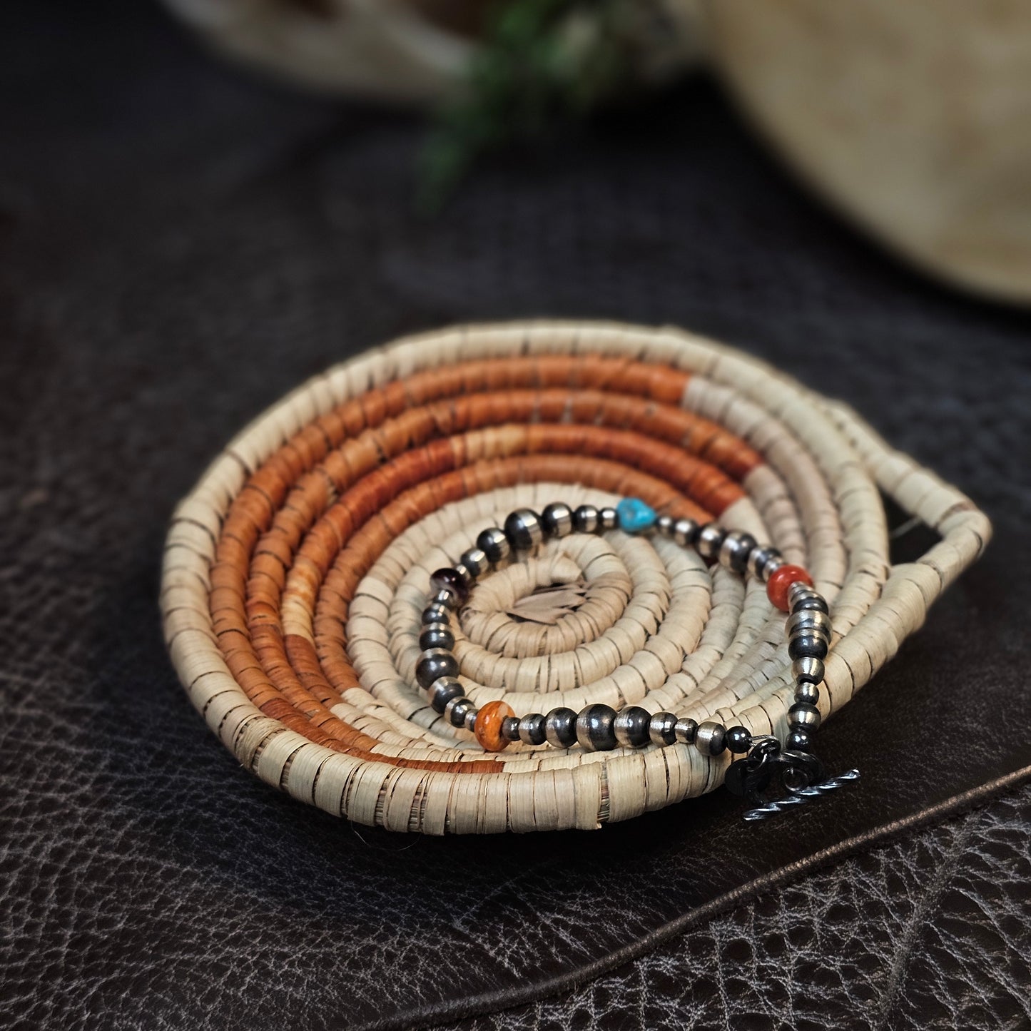 Navajo Pearl Bracelet w/ Kingman Turquoise and Spiny Oyster - Various Styles