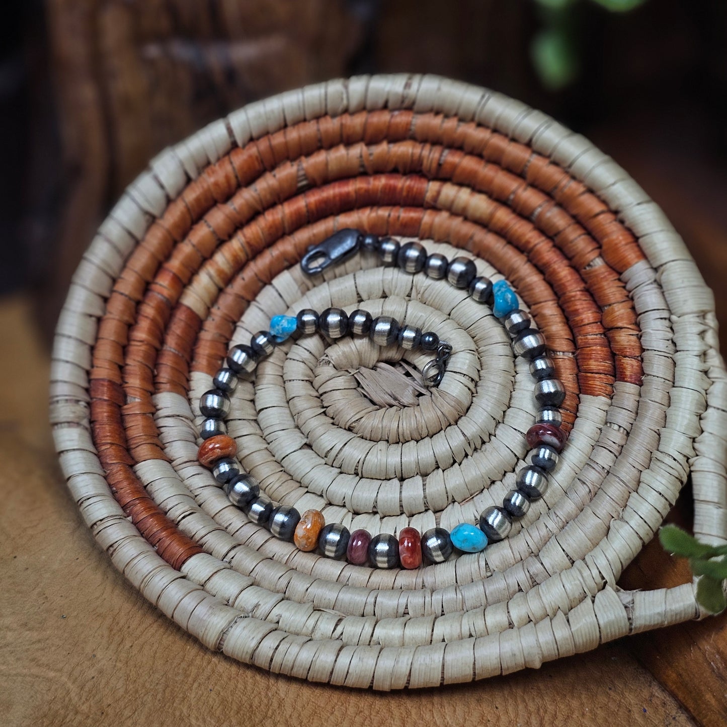 Navajo Pearl Bracelet w/ Kingman Turquoise and Spiny Oyster - Various Styles