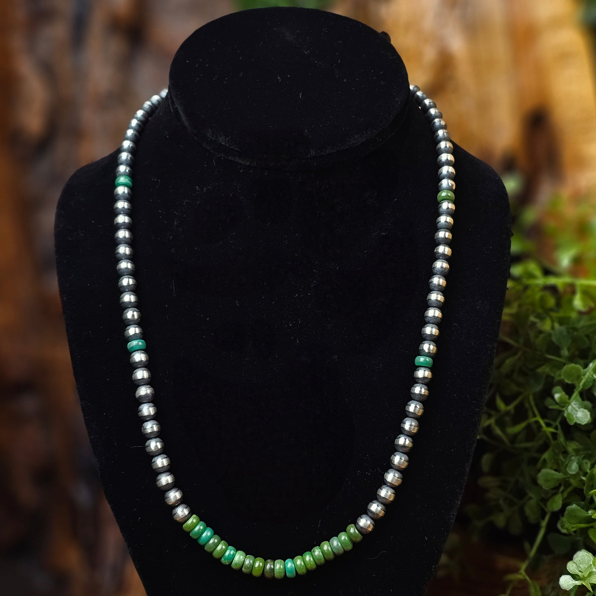 Navajo Pearl Necklace w/ Sonoran Turquoise - Various Lengths