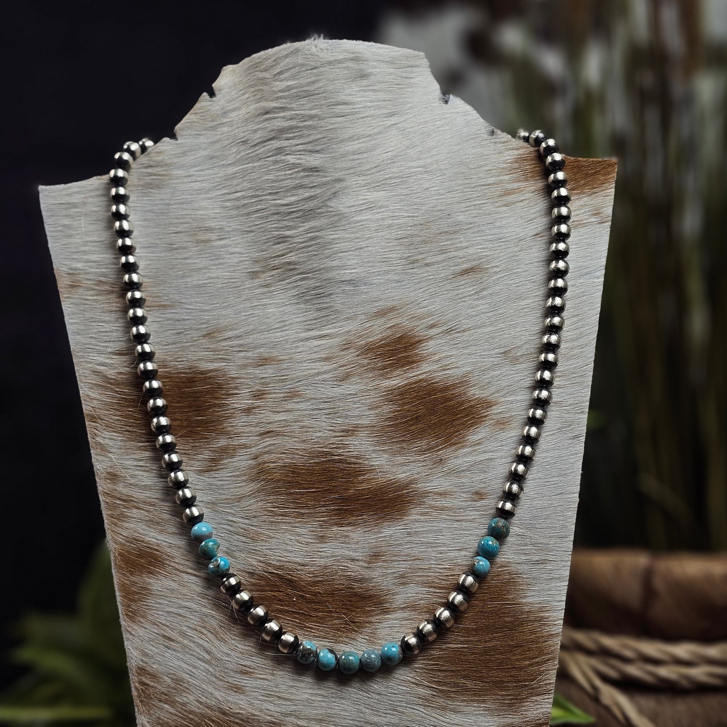 Navajo Pearl Necklace w/ Kingman Turquoise - Various Styles