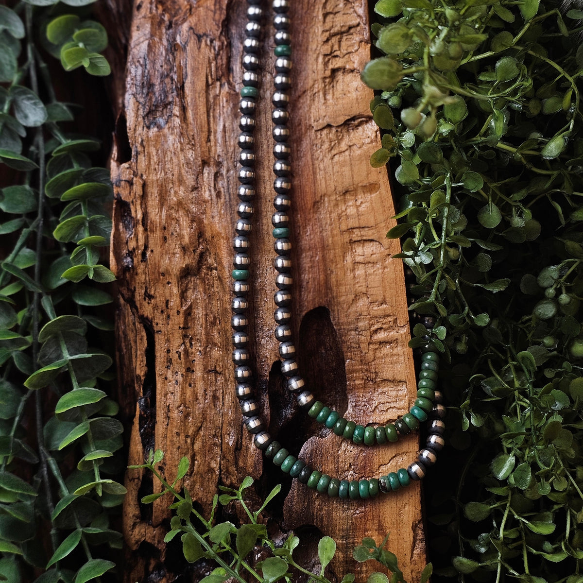 Navajo Pearl Necklace w/ Sonoran Turquoise - Various Lengths