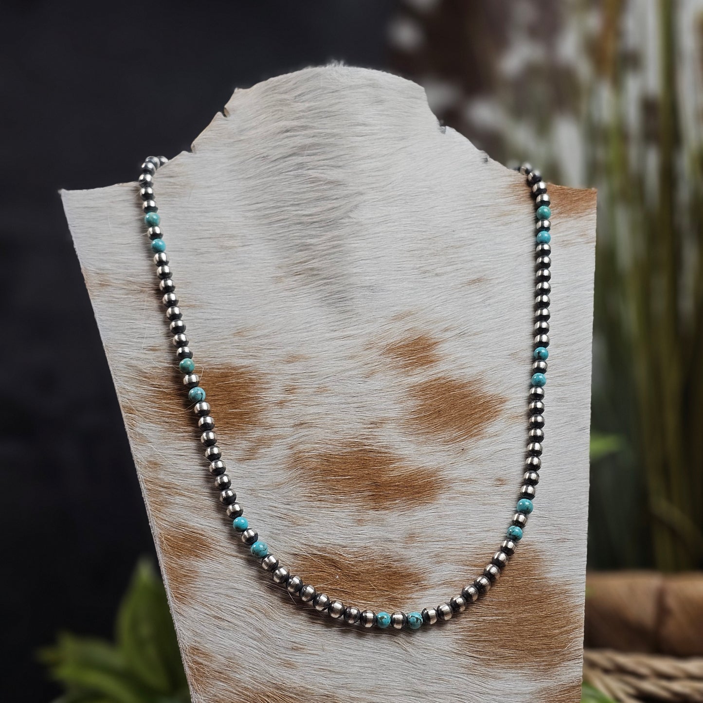 Navajo Pearl Necklace w/ Kingman Turquoise - Various Styles