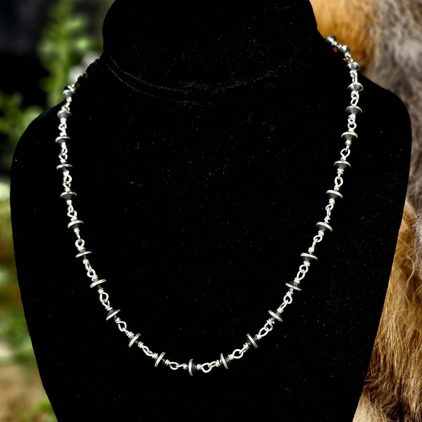 Navajo Pearl Chain Necklace w/ Saucer Beads - Various Lengths